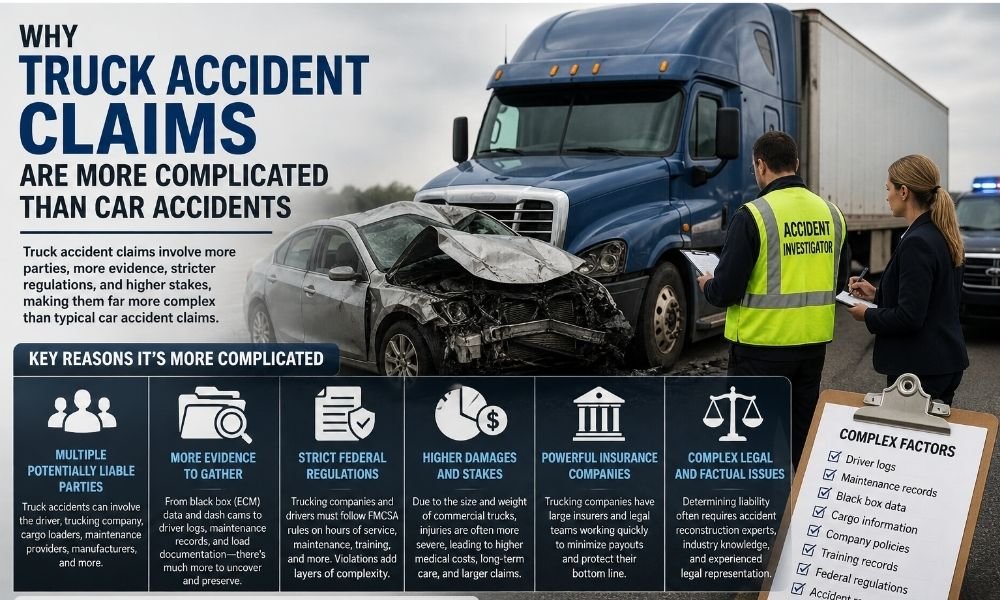 Why Truck Accident Claims Are More Complicated Than Car Accidents
