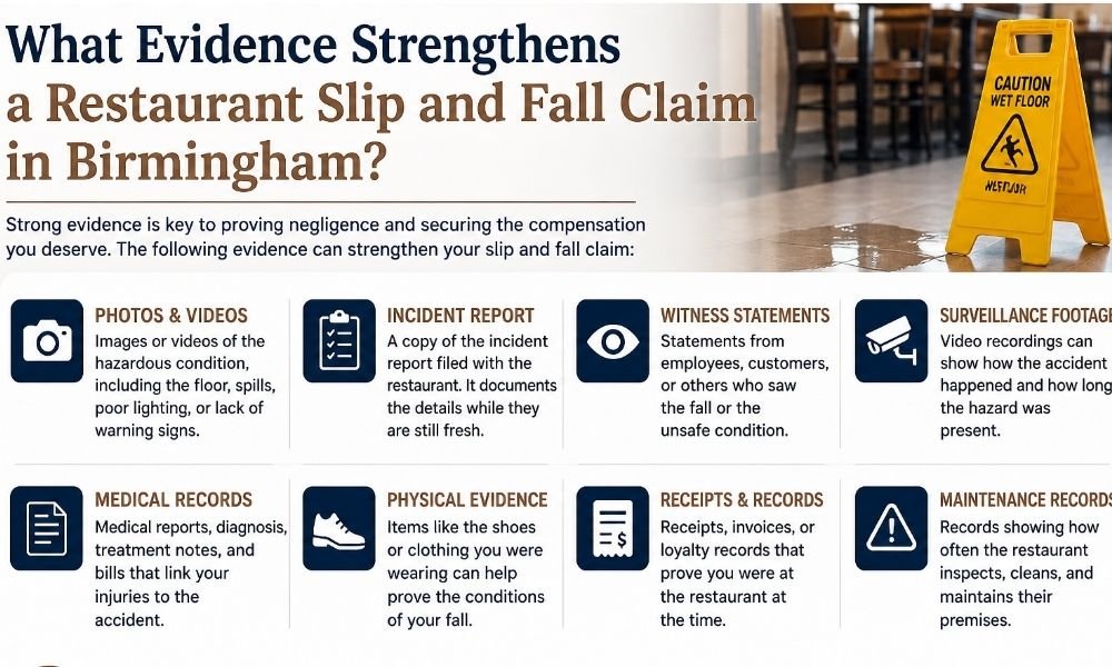 What Evidence Strengthens a Restaurant Slip and Fall Claim in Birmingham?